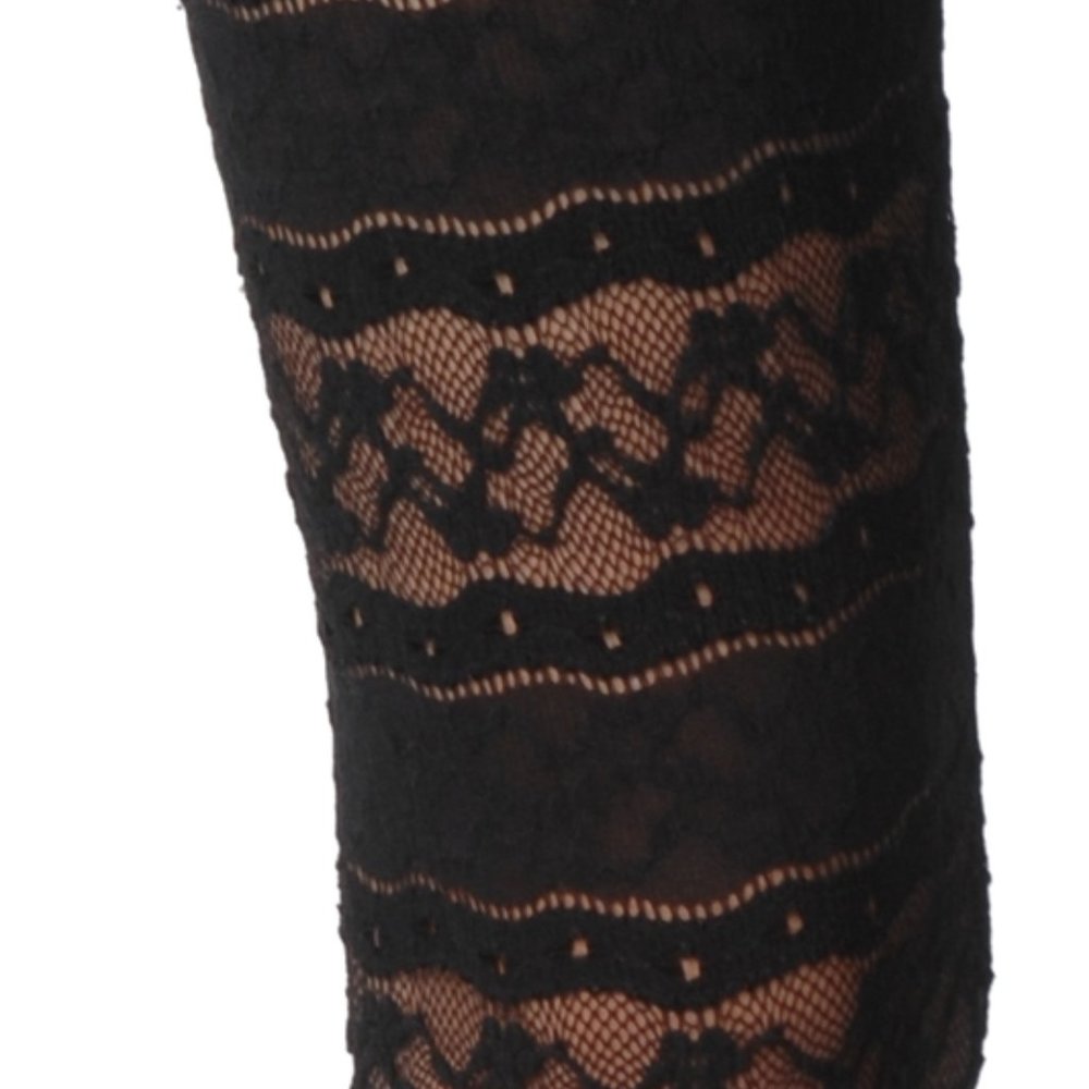 Black Lace Detail Leggings - Picture 4 of 4